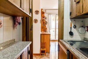 Fridge, oven, stovetop, cookware/dishes/utensils