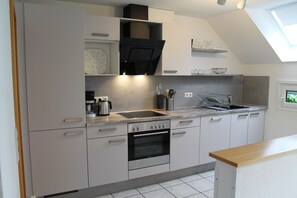 Fridge, oven, stovetop, dishwasher