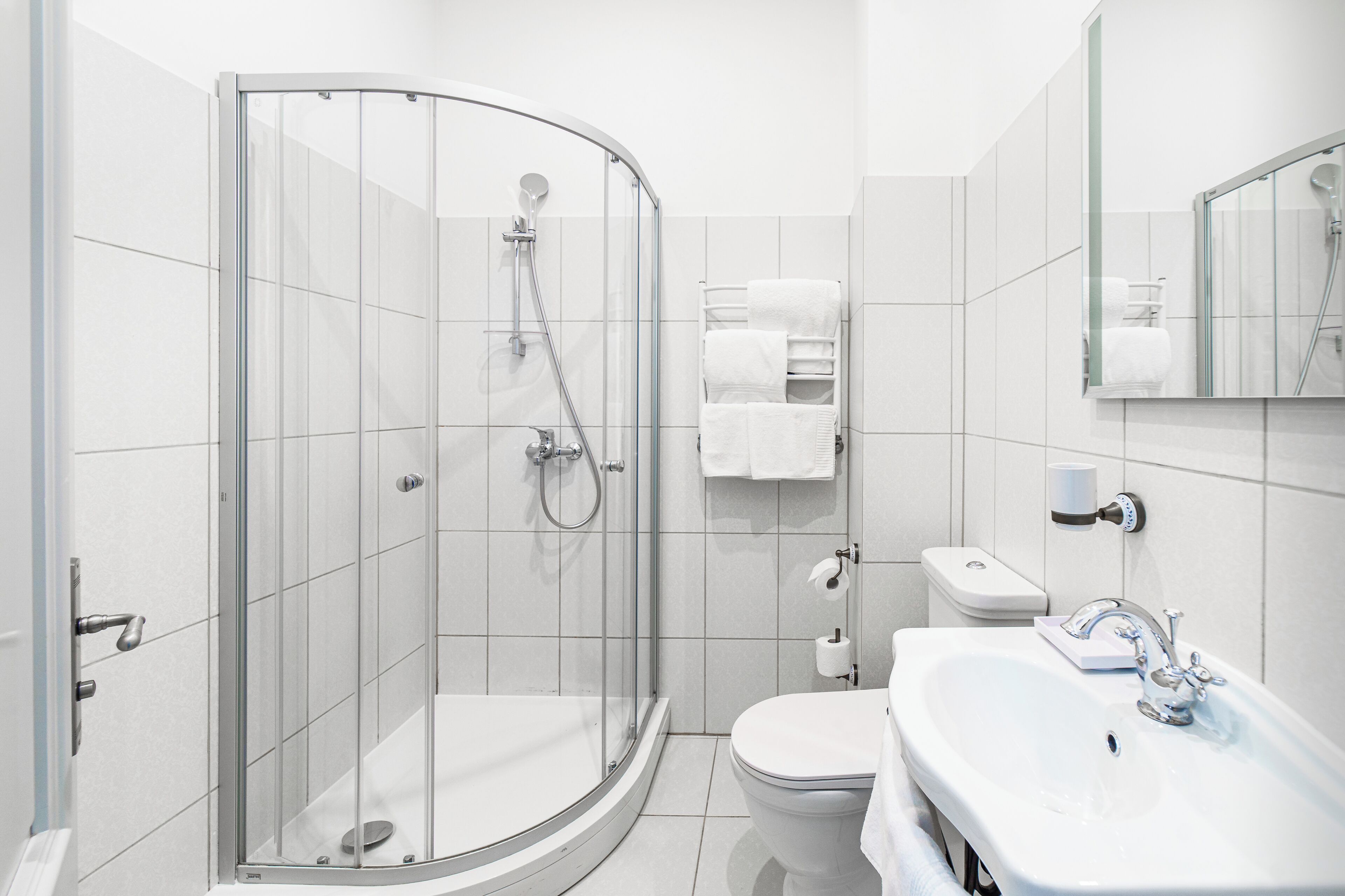 Double or Twin Room | Bathroom | Shower, hair dryer, towels, soap