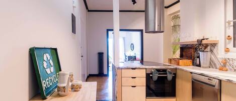 Fridge, oven, stovetop, dishwasher