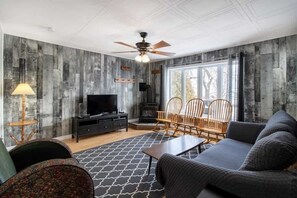 TV, fireplace, DVD player