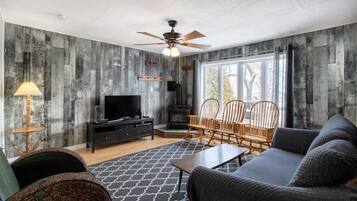 TV, fireplace, DVD player