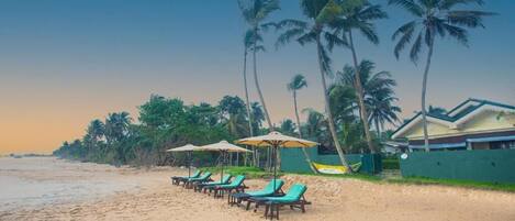 Sun loungers, beach towels