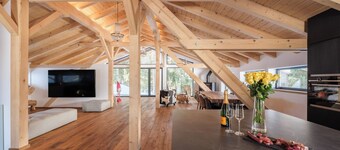 Luxury chalet with panorama, sauna, steam bath, hot tub & cinema, fondue house, and much more.