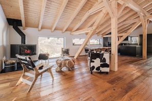 Smart TV, fireplace, video games