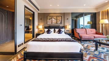 Premium Room with Lounge Area | Desk, iron/ironing board, bed sheets