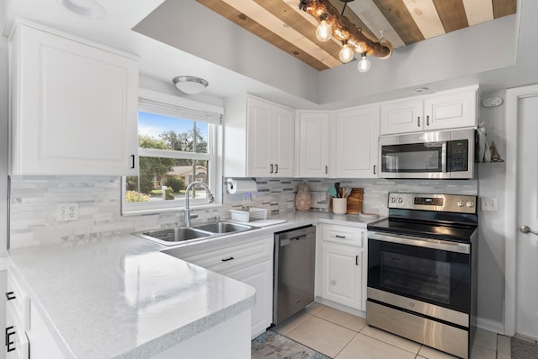 Microwave, oven, stovetop, dishwasher