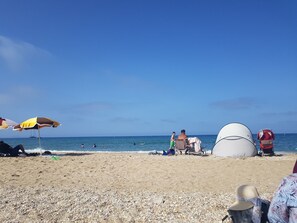 Sun-loungers, beach towels
