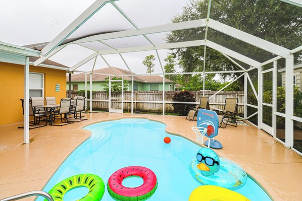 House (3 Bedrooms) | Front of property - Pool & Fire Pit: Family-friendly Palm Bay Home! (Palm Bay)