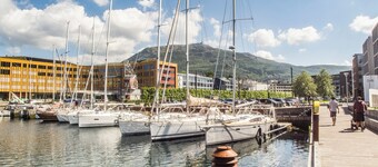 Modern apartment in traditional wooden house in Bergen
