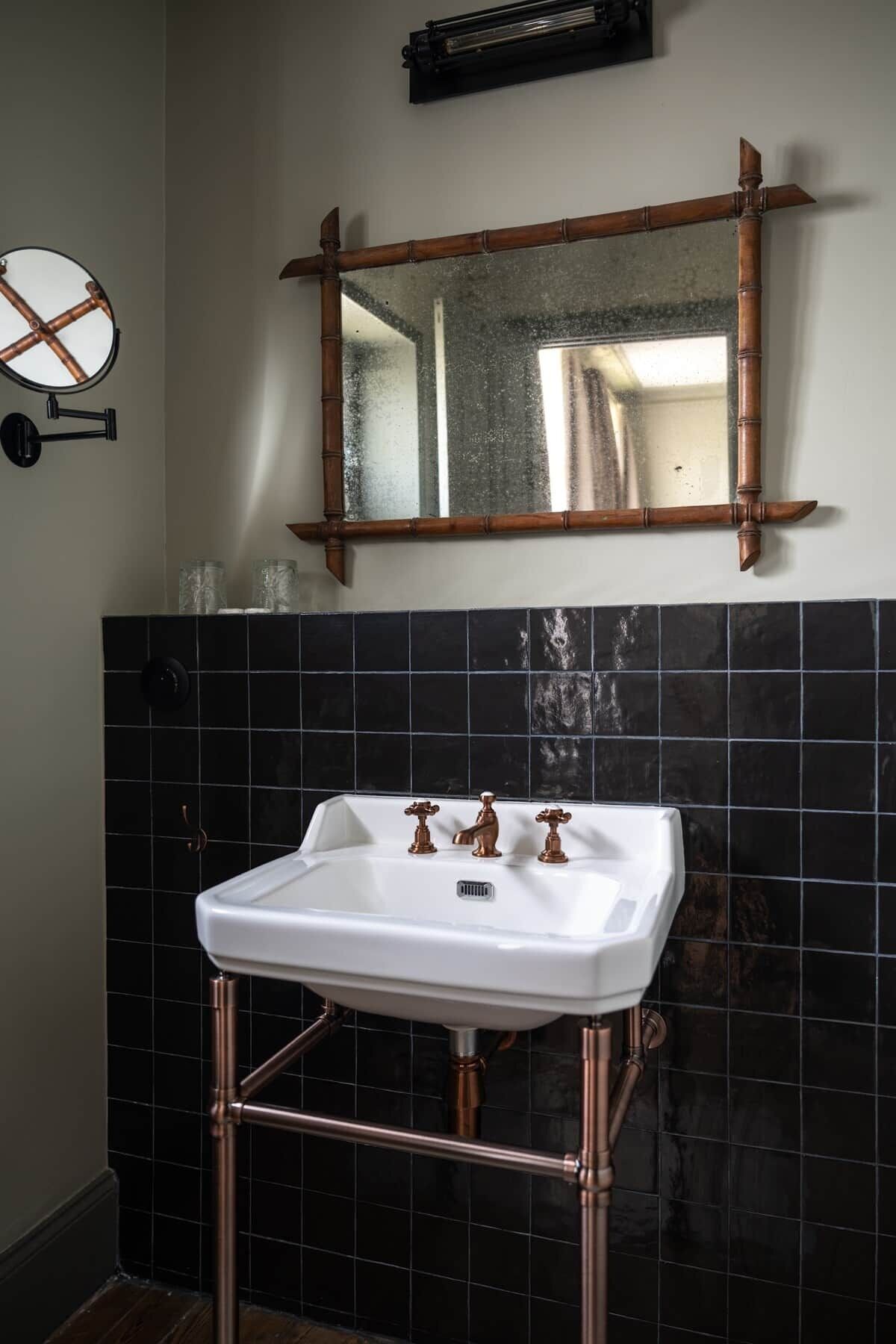 Shower, hair dryer, soap, toilet paper