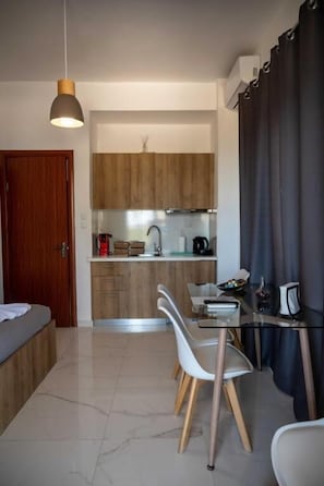 Superior Apartment, Sea View, First Floor B4 | Private kitchen | Mini-fridge, espresso maker, electric kettle, toaster - Finikas Suites & Apartments by Airstay (Spata-Artemida)
