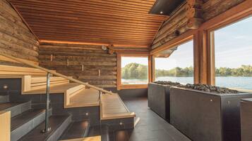 Sauna, tina de hidromasaje, baño de vapor, aguas termales y masajes