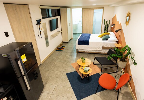 1 bedroom, iron/ironing board, Internet, bed sheets - Loft with 2 beds and garden view (Medellín)