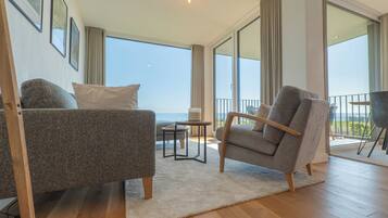 TV, books, video library, stereo