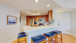 Fridge, microwave, oven, stovetop - Serene 5th floor Villa with Two Balconies! (Hilton Head)