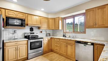 Microwave, oven, stovetop, dishwasher