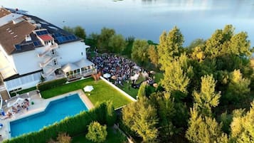 Indoor pool, seasonal outdoor pool