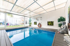 Indoor pool, a heated pool