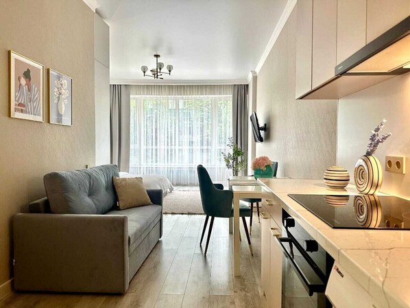 Interior - "Sky Harmony" chic studio near Arbat (Almaty)