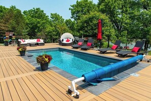 Piscina externa, piscina aquecida