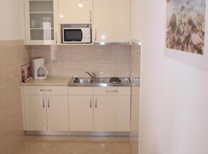 Fridge, stovetop, cookware/dishes/utensils
