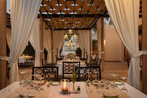 Outdoor banquet area