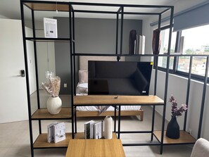 Superior Apartment, 1 Queen Bed with Sofa bed | Living area | 44-inch Smart TV with digital channels