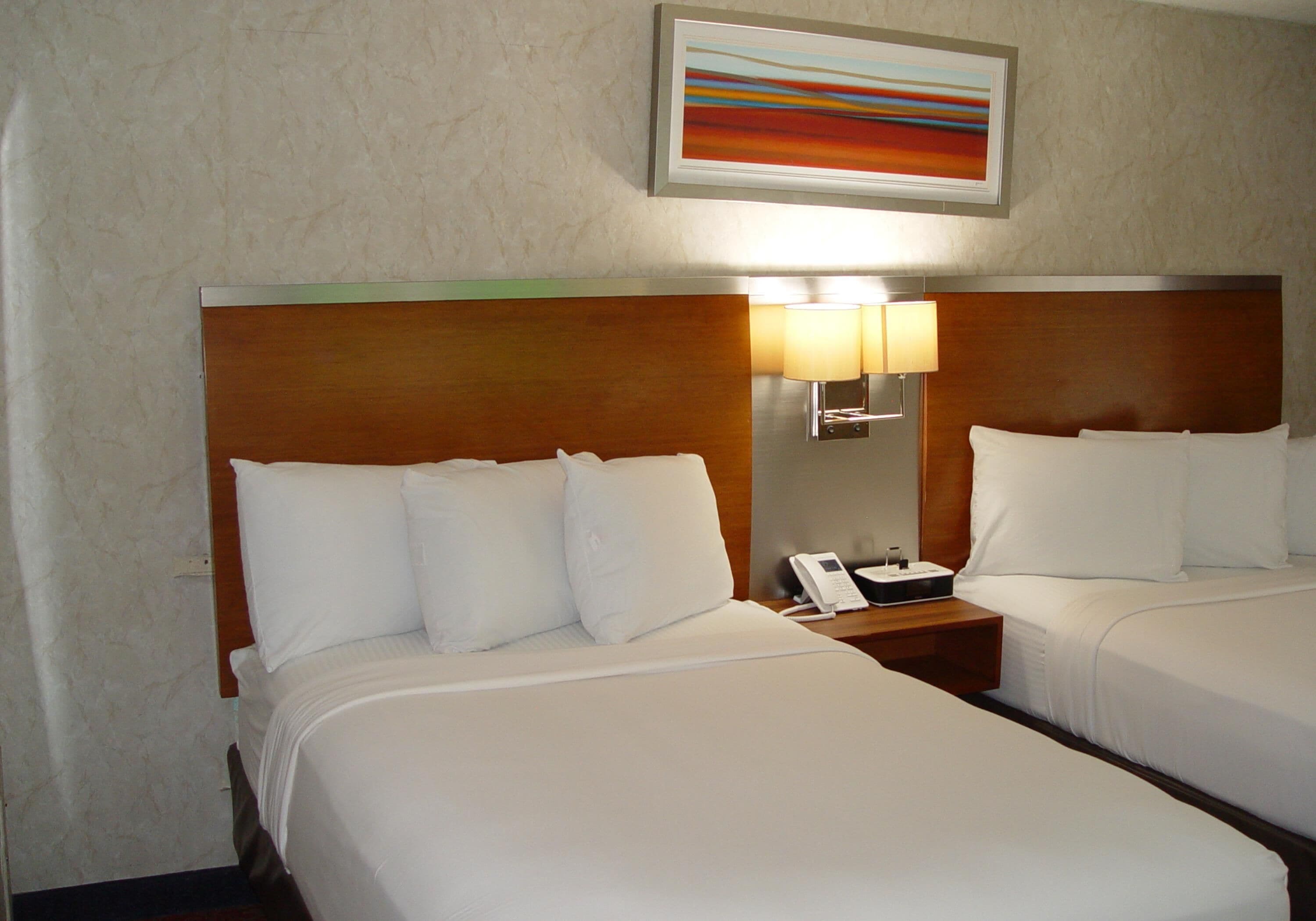 Standard Room, 2 Double Beds, Non Smoking | Premium bedding, desk, laptop workspace, blackout curtains