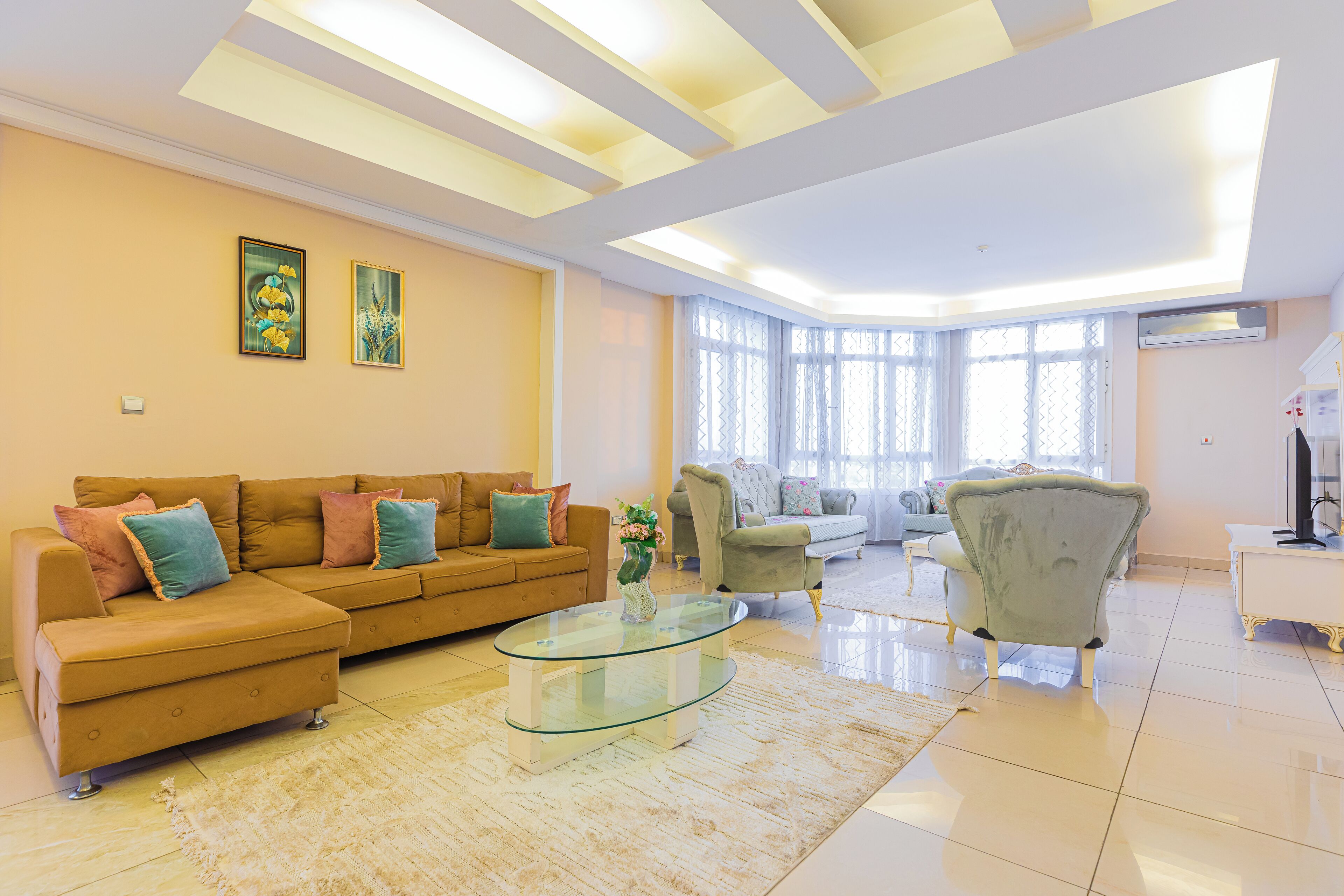 Family Apartment, 3 Bedrooms, City View | Living area