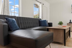 TV connectée, cheminée, livres