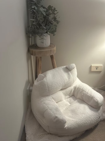 Interior. Simple cozy home Master room with private bathroom