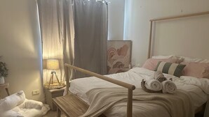 1 間睡房、熨斗/熨衫板、Wi-Fi、床單