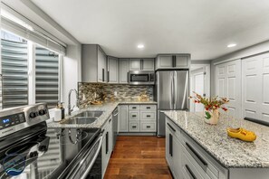 Microwave, stovetop, dishwasher