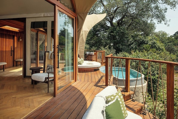 Suite, 1 King Bed, River View | Premium bedding, free minibar, in-room safe, individually decorated