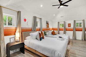 4 slaapkamers, een strijkplank/strijkijzer, wifi, beddengoed