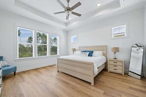 4 bedrooms, iron/ironing board, travel cot, WiFi