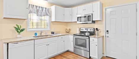 Microwave, oven, stovetop, dishwasher
