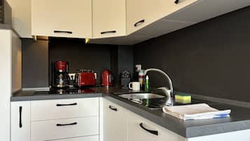 Fridge, microwave, stovetop, dishwasher