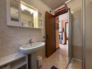 Regadera, secadora de cabello, bidet, toallas