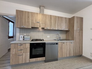Fridge, oven, stovetop, dishwasher