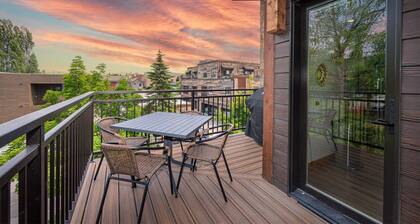 New! Condo Downtown with rooftop patio, steam shower, mountain views