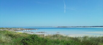 Wooden house between sea and countryside