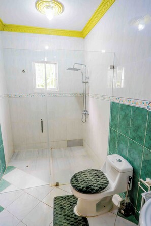 Shower, towels, soap, toilet paper - Charming 3-bedroom house with wifi and AC in Higuey, have a local experience!! (Higuey)