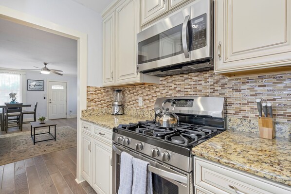 House, Patio | Private kitchen