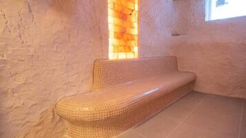 Sauna, hot tub, steam room, deep-tissue massages, sports massages