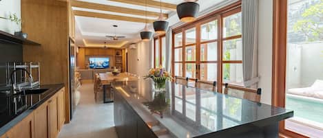 Villa, 5 Bedrooms, Private Pool and Gym | Private kitchen | Electric kettle, highchair, eco-friendly cleaning products