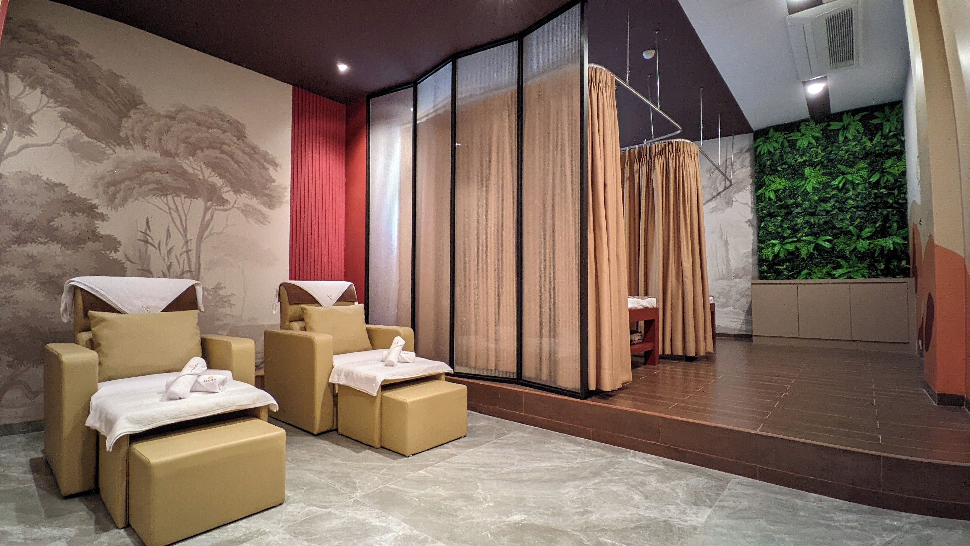 Behandelingskamers voor koppels, lichaamsbehandelingen, aromatherapie