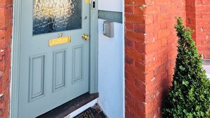 A front door with the number 37, a glass panel, a keypad lock, and a small mailbox. - Luxury 2 Bed Designer Flat with Private Garden in London (Bexleyheath)