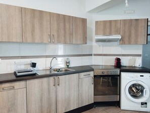 Deluxe Apartment, Ground Floor | Private kitchen